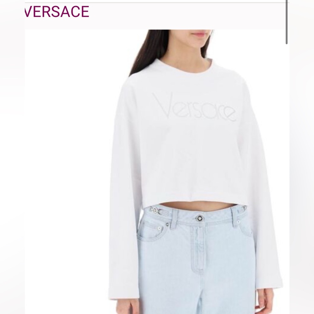 Versace 1978 Re Edition Crop Sweatshirt With Logo Size 44 / L